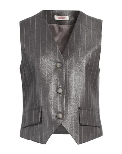 Kontatto Woman Tailored Vest Grey Size M Polyester, Viscose