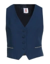 Kontatto Woman Tailored Vest Navy Size 8 Viscose, Polyester In Blue