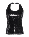 Kontatto Woman Top Black Size 6 Polyester, Elastane