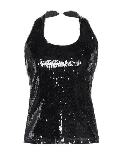 Kontatto Woman Top Black Size 6 Polyester, Elastane