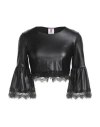 Kontatto Woman Top Black Size 8 Polyester, Elastane, Polyurethane In Black