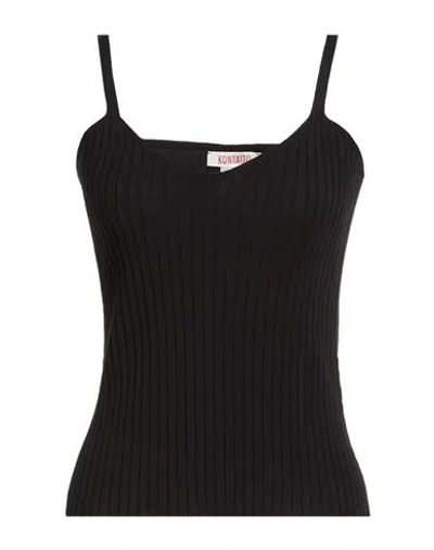 Kontatto Woman Top Black Size Onesize Viscose, Acrylic, Elastane