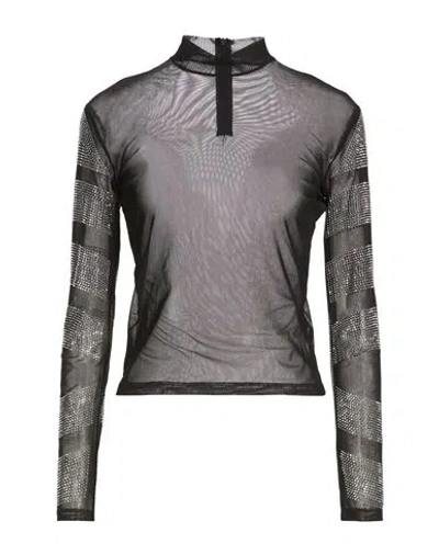 Kontatto Woman Top Black Size Xs Polyester, Elastane