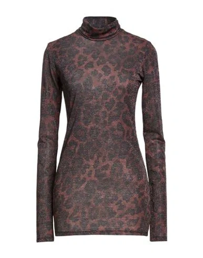 Kontatto Woman Top Brown Size M Polyester, Elastane