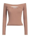 Kontatto Woman Top Camel Size Onesize Viscose, Acrylic, Elastane In Beige