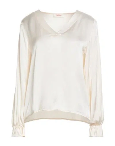 Kontatto Woman Top Cream Size M Viscose In White
