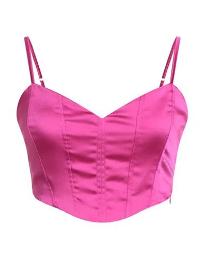 Kontatto Woman Top Fuchsia Size S Polyester, Elastane In Pink