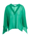Kontatto Woman Top Green Size M Polyester In Green