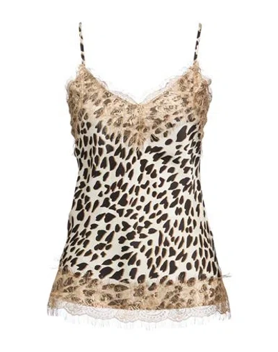 Kontatto Woman Top Ivory Size 4 Viscose In Animal Print