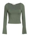 Kontatto Woman Top Military Green Size M Viscose, Elastane In Green