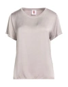 Kontatto Woman Top Taupe Size 10 Viscose In Gray