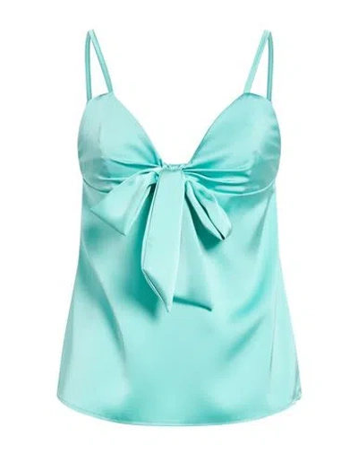 Kontatto Woman Top Turquoise Size 8 Polyester In Blue