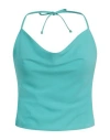 Kontatto Woman Top Turquoise Size Xs Polyester, Elastane In Blue