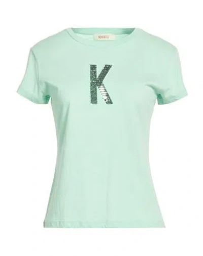 Kontatto Woman T-shirt Light Green Size M Cotton