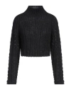 Kontatto Woman Turtleneck Black Size Onesize Acrylic, Mohair Wool, Polyamide In Black