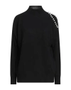 Kontatto Woman Turtleneck Black Size Onesize Polyamide, Wool, Viscose, Cashmere In Black