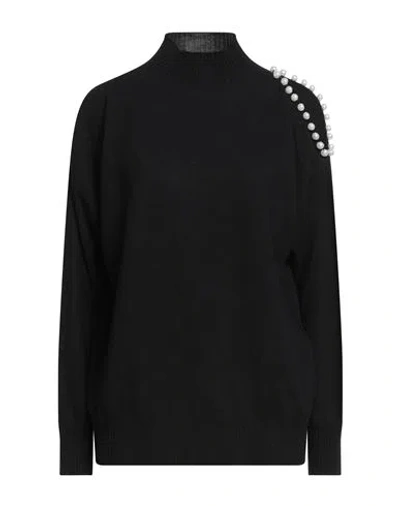Kontatto Woman Turtleneck Black Size Onesize Polyamide, Wool, Viscose, Cashmere