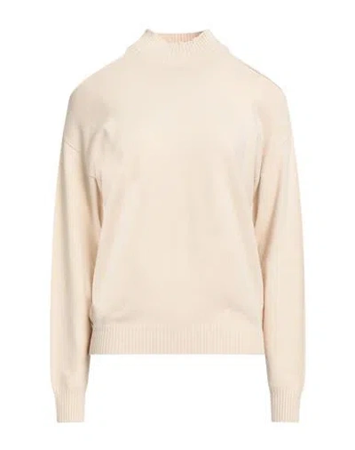 Kontatto Woman Turtleneck Cream Size Onesize Viscose, Polyamide In Neutral