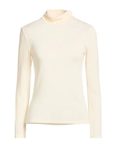 Kontatto Woman Turtleneck Cream Size Onesize Viscose, Wool, Elastane In Neutral