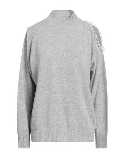 Kontatto Woman Turtleneck Light Grey Size Onesize Polyamide, Wool, Viscose, Cashmere In Multi