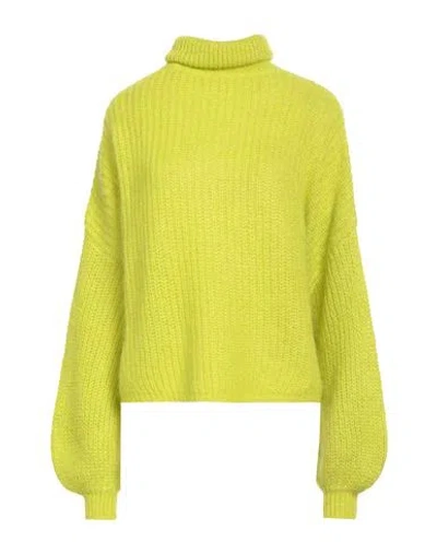 Kontatto Woman Turtleneck Lime Green Size Onesize Acrylic, Mohair Wool, Polyamide