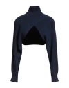 Kontatto Woman Turtleneck Navy Size Onesize Viscose, Polyester In Blue