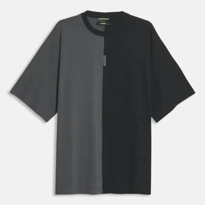 Konus Color Blocked Oversize Tee With Reflective Tape In Black