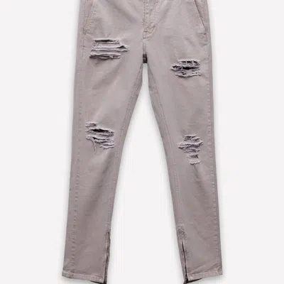 Konus Men's Ankle Zipper Pants In Taupe In Brown