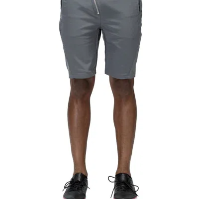 Konus Men's Asymmetrical Zipper Fly Shorts In Gray