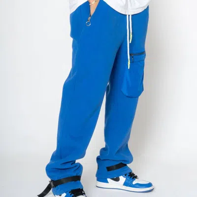 Konus Men's Bellow Pocket Sweatpants In Blue