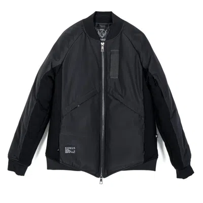 Konus Men's Bomber Jacket With Hidden Pocket In Black