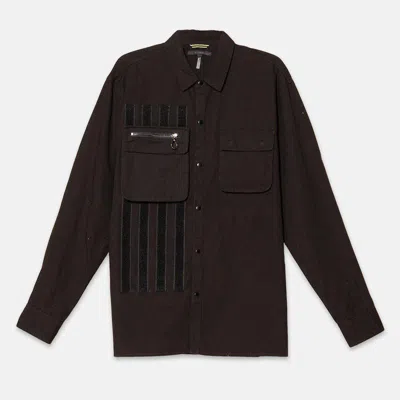 Konus Men's Canvas Shirt With Bellow Pockets In Black
