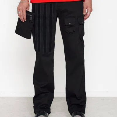 Konus Men's Cargo Pants With Removable Pocket In Black