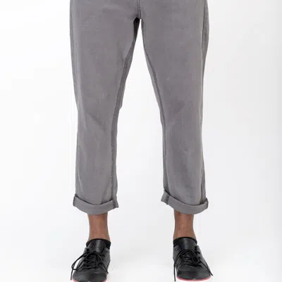 Konus Men's Cropped Twill Pant With Dart Detail In Gray
