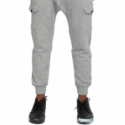 Konus Men's Drop Crotch Cargo Pockets Sweatpants In Gray In Grey