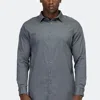 Konus Men's Elongated Button Up Shirt In Grey