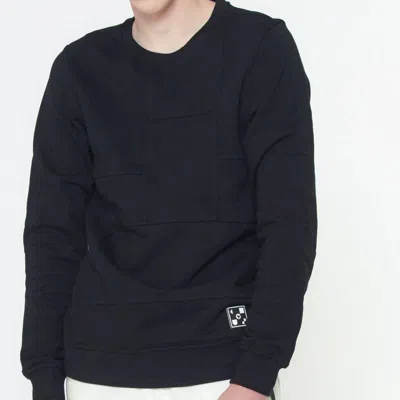 Konus Men's Graphic Paneling Sweatshirt In Black