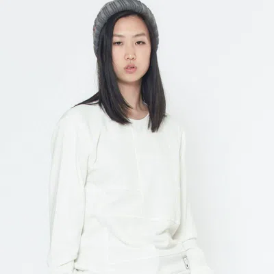 Konus Men's Graphic Paneling Sweatshirt In White