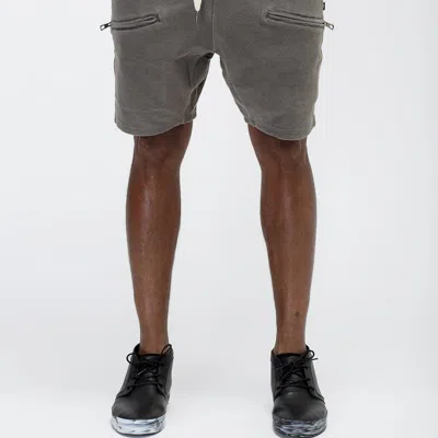Konus Men's Heavy Denim Knit Shorts In Grey In Gray