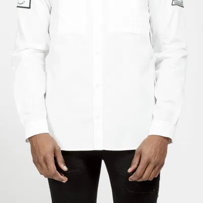 Konus Men's Long Sleeve Collar Shirt In White