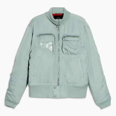 Konus Men's Mock Collar Bomber Jacket In Green