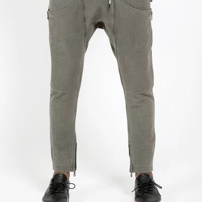 Konus Men's Over-dyed Drop Crotch Sweatpants In Charcoal In Grey