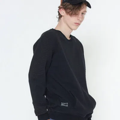 Konus Men's Quilted Sweater In Black