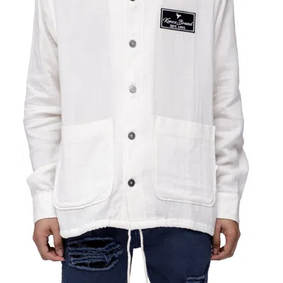Konus Men's Revere Collar Shirt In Beige In White