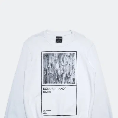 Konus Men's 'revival' Crewneck Sweatshirt In White