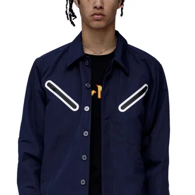 Konus Men's Short Jacket With Tape On Waistband In Blue