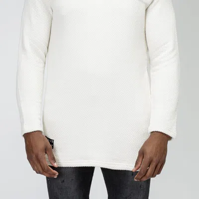 Konus Men's Side Zip Turtle Neck Sweater In White