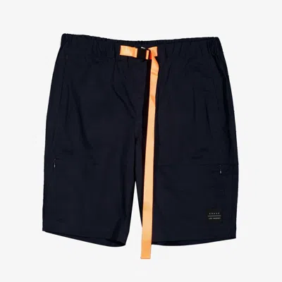 Konus Men's Stretch Twill Shorts With Nylon Tape Closure In Navy In Blue