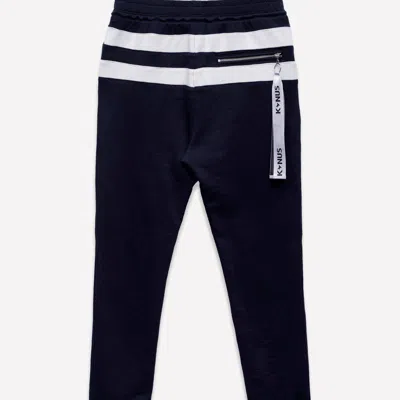 Konus Men's Stripe Sweatpants In Navy In Blue