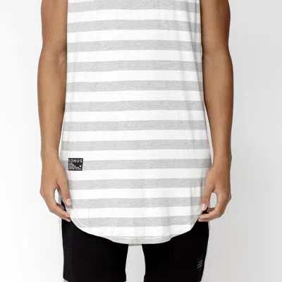 Konus Men's Stripe Tank Top In Gray